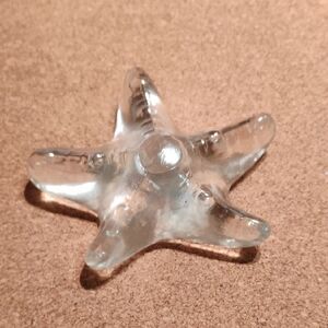 Vintage Clear Glass Starfish Paperweight
